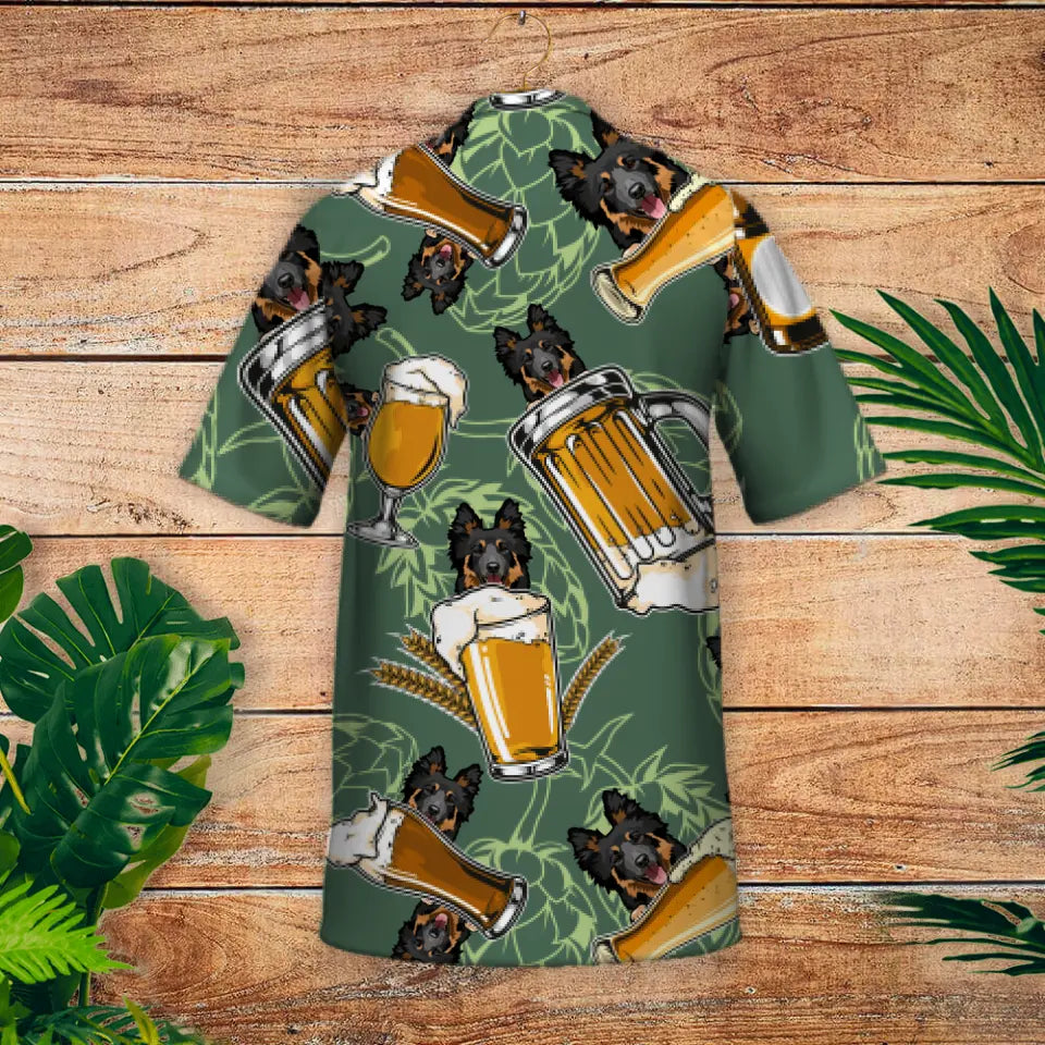 Beer with dogs - Personalised Hawaiian Shirt