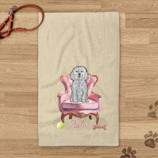 Sitting pet - Personalised pet towel
