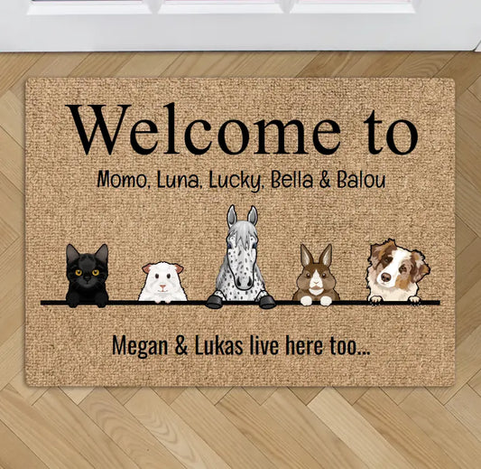 All my furry friends - Personalised doormat
