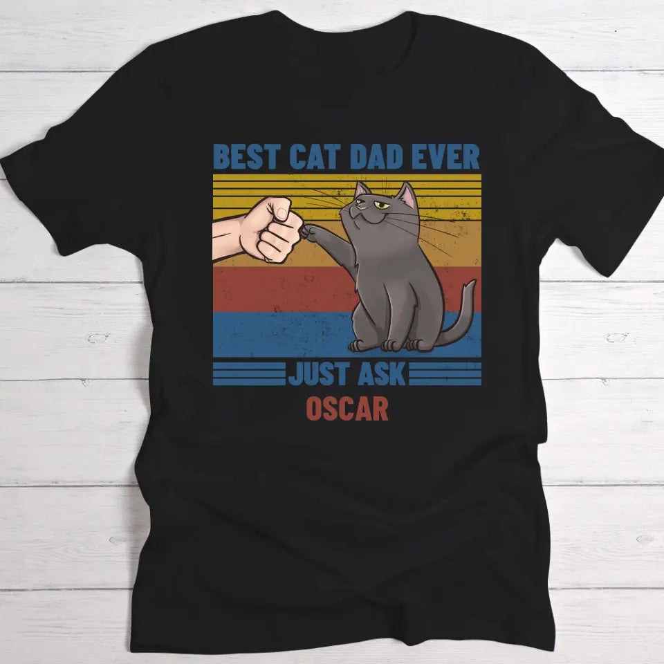 Best cat dad ever Personalised T Shirt Pet Printed UK