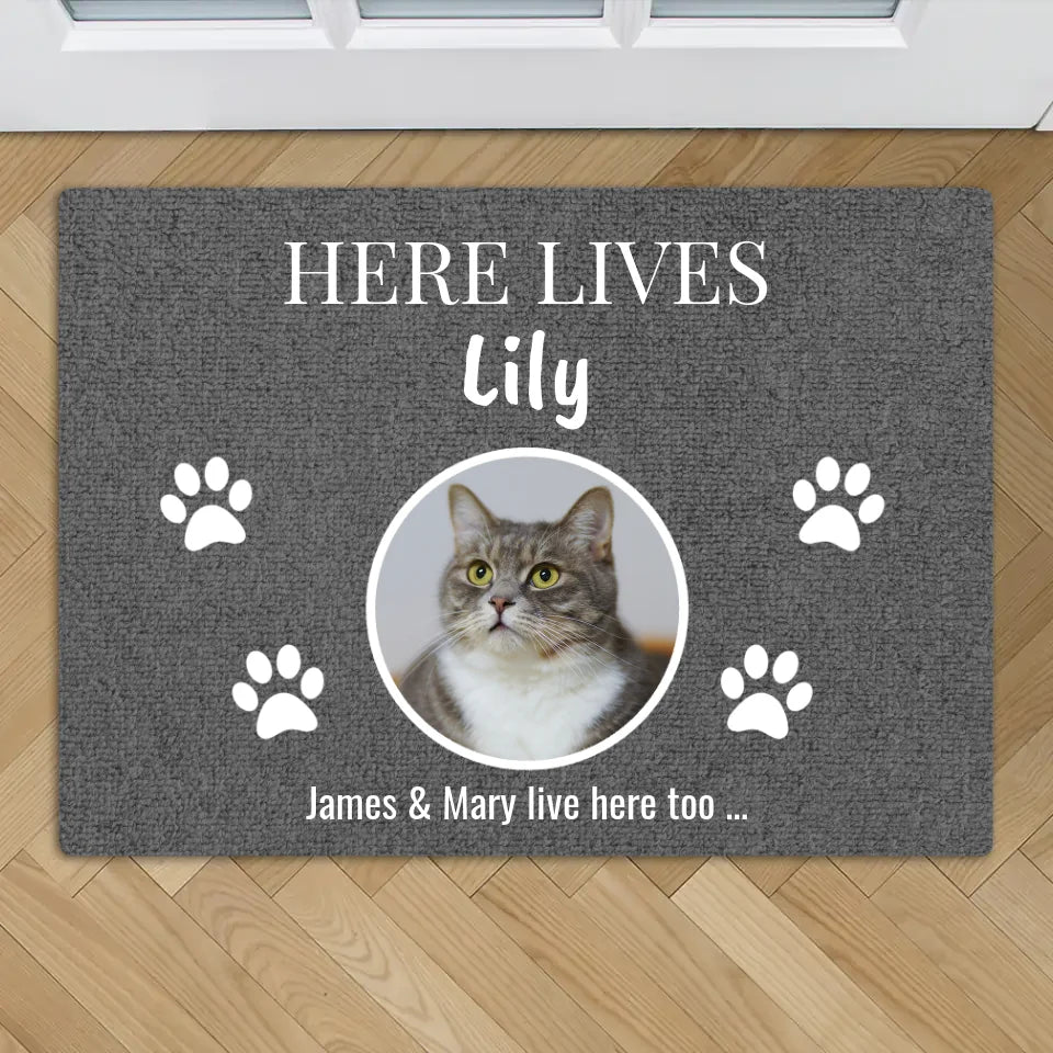 Here lives - Personalised Doormat