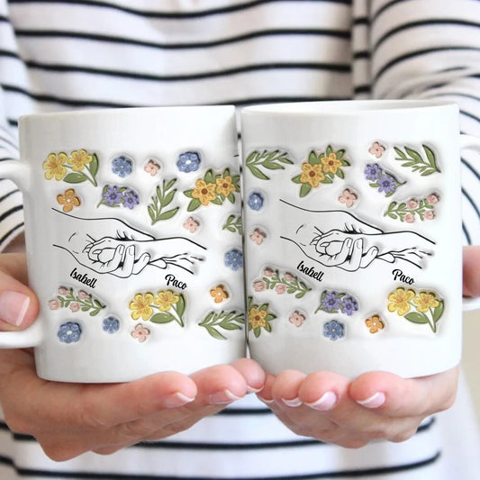 Hand and Paw (3D look) - Personalised Mug