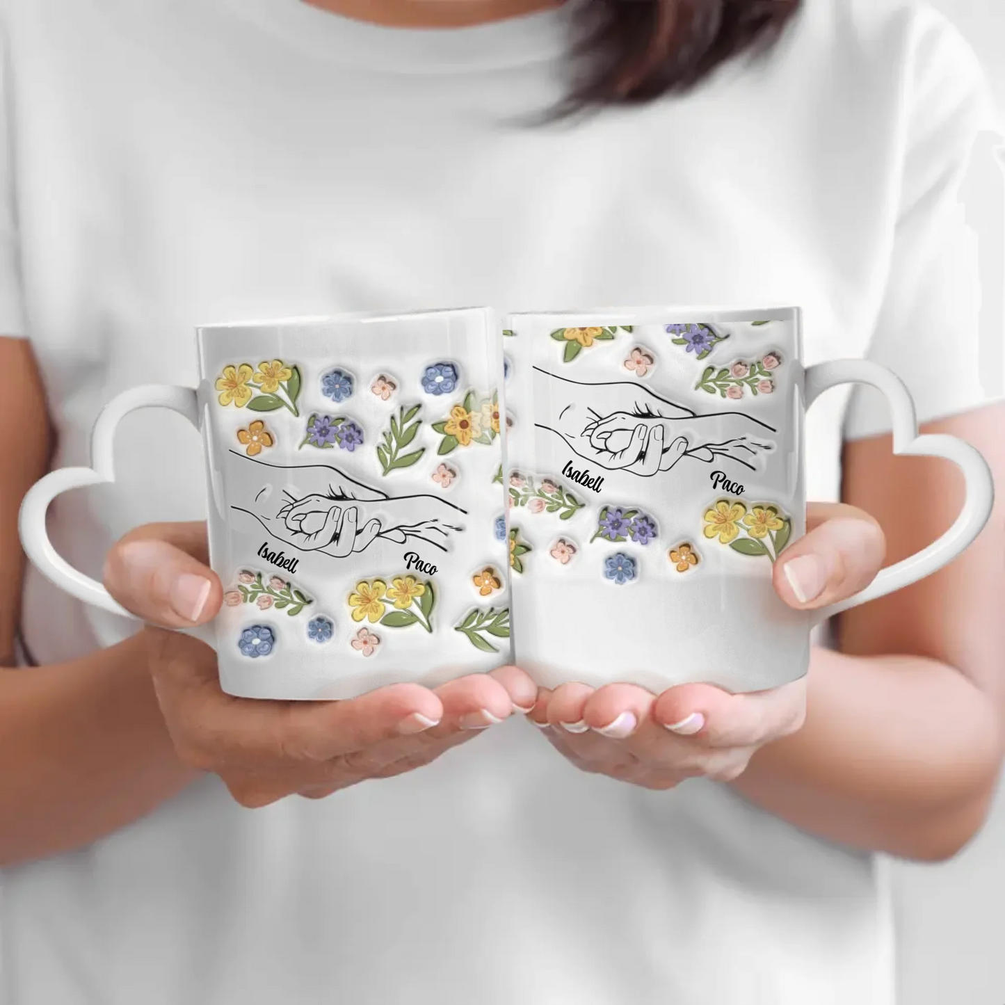 Hand and Paw (3D look) - Personalised Mug