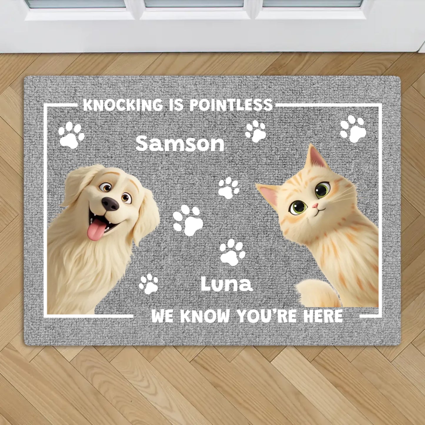 Knocking is pointless - Personalised Doormat