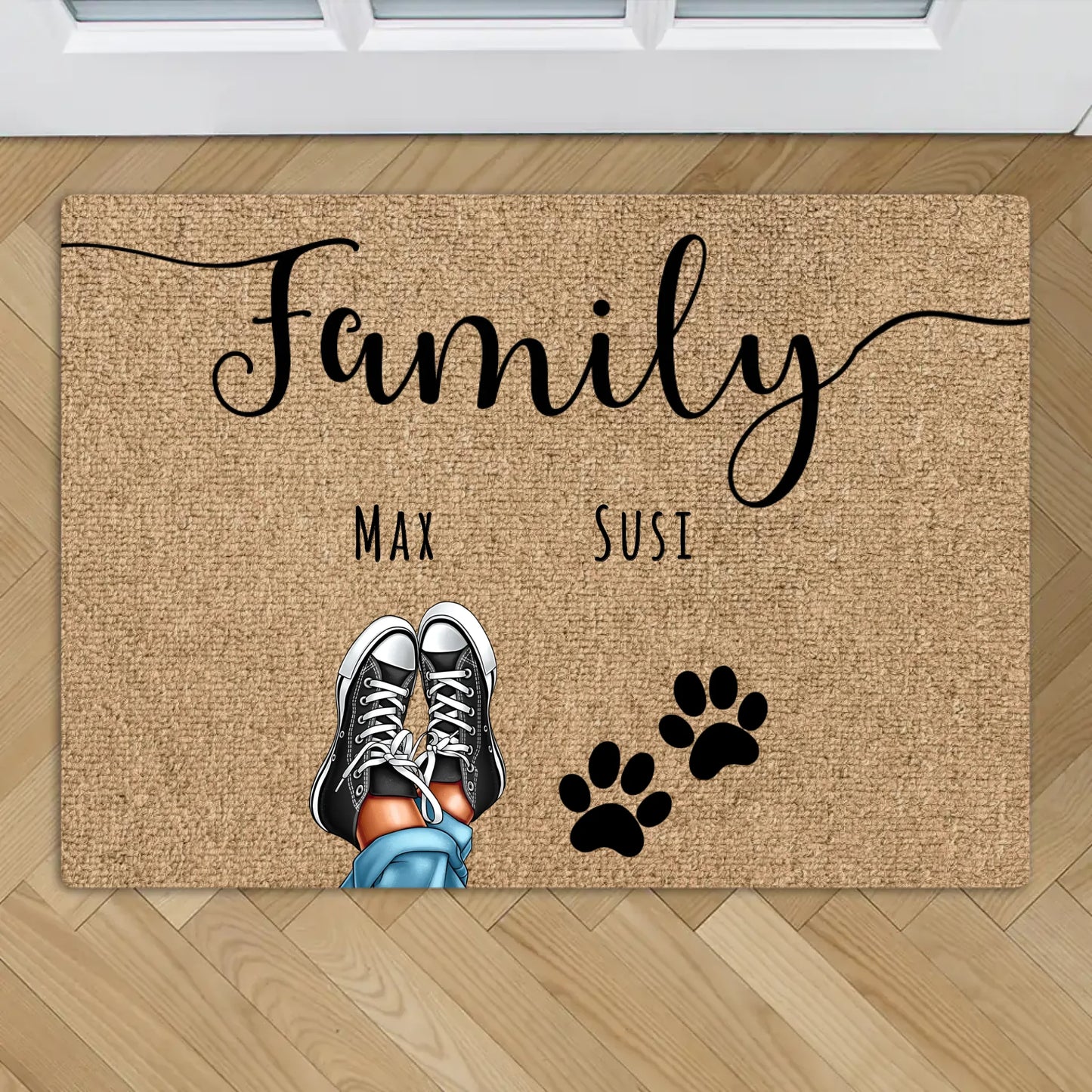 Shoes and paws - Personalised Doormat