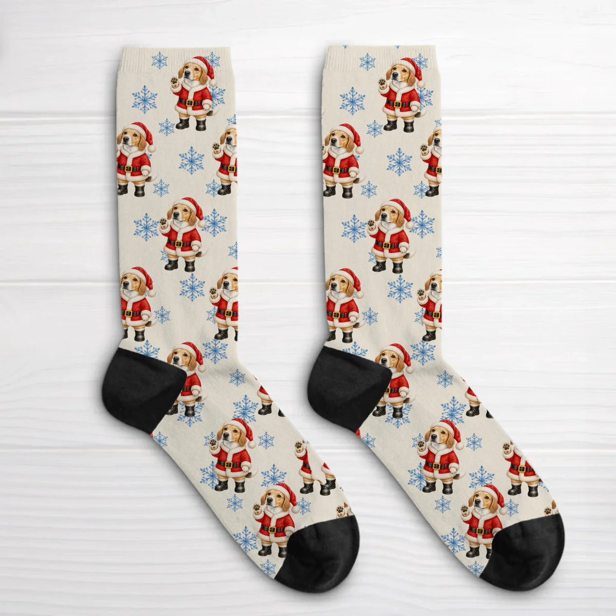 Personalised Socks - Watercolour Christmas Pattern