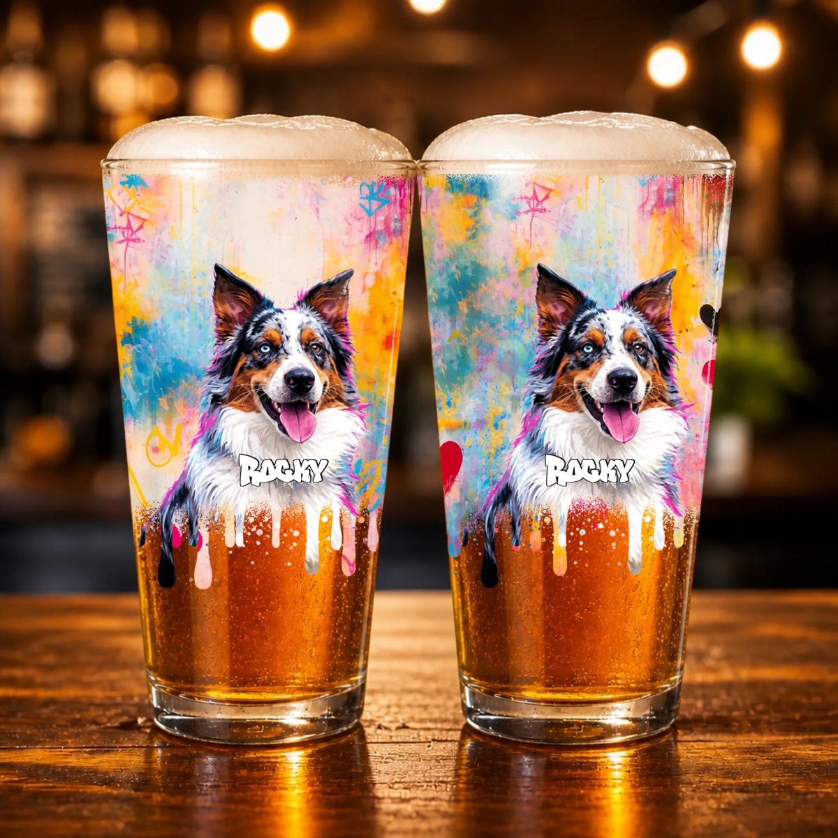 Personalised Pint Glass - Graffiti