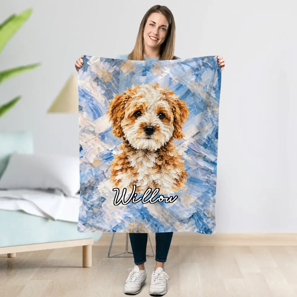 Personalised Blanket - Oil Painting Pet Photo
