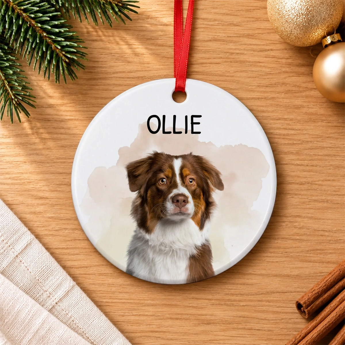 Personalised Acrylic Ornament - Watercolor Portrait