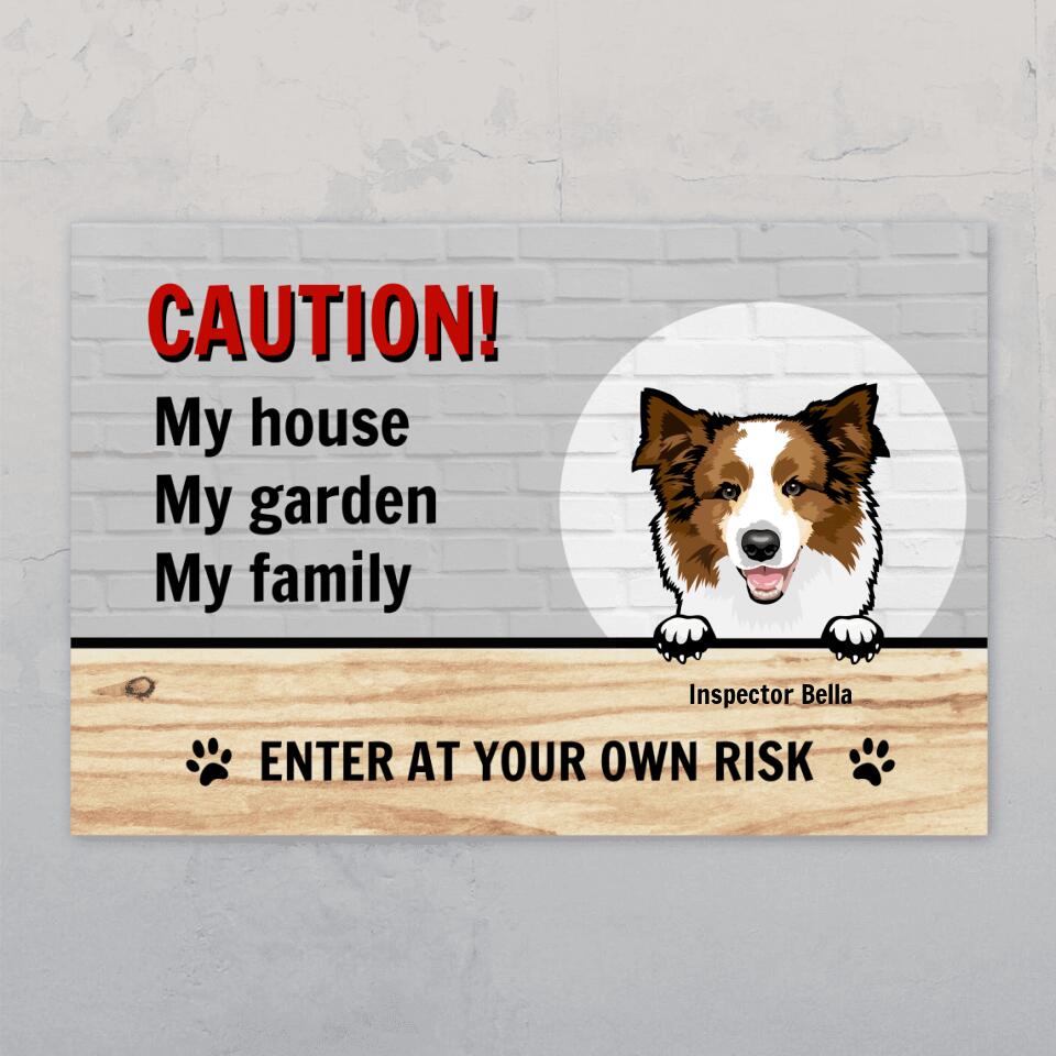 Caution - Personalised Garden Sign