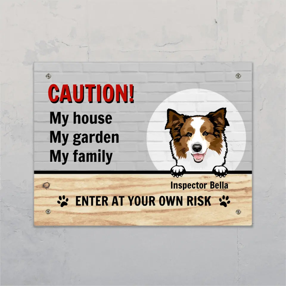 Caution - Personalised garden sign