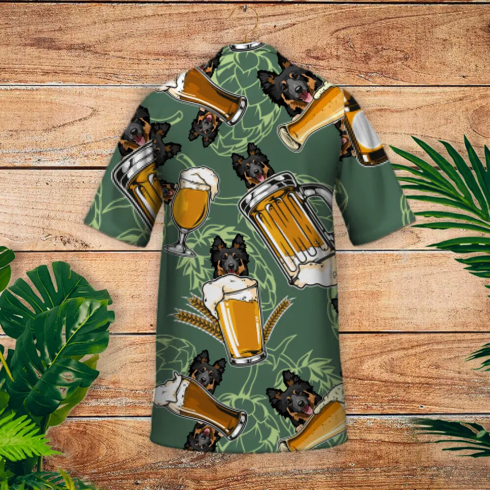 Beer with dogs - Personalised hawaiian shirt