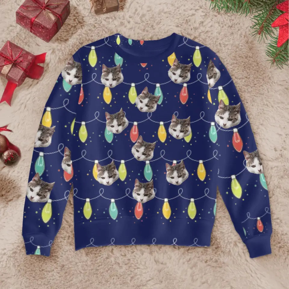Fairy lights - Personalised Ugly Christmas Sweater