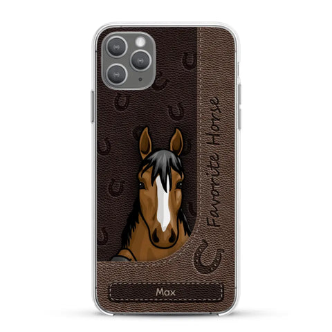 Peeking horses leather Look - Personalised Phone Case - Featured Image