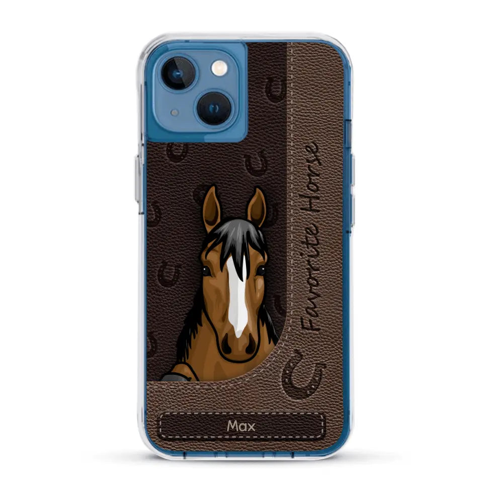 Peeking horses leather Look - Personalised Phone Case