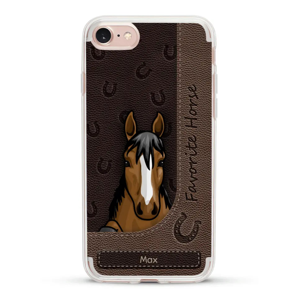 Peeking horses leather Look - Personalised Phone Case