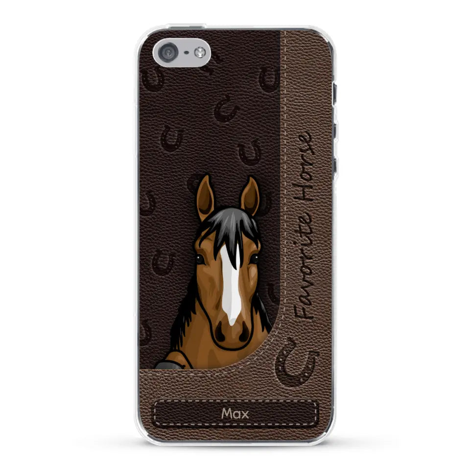 Peeking horses leather Look - Personalised Phone Case