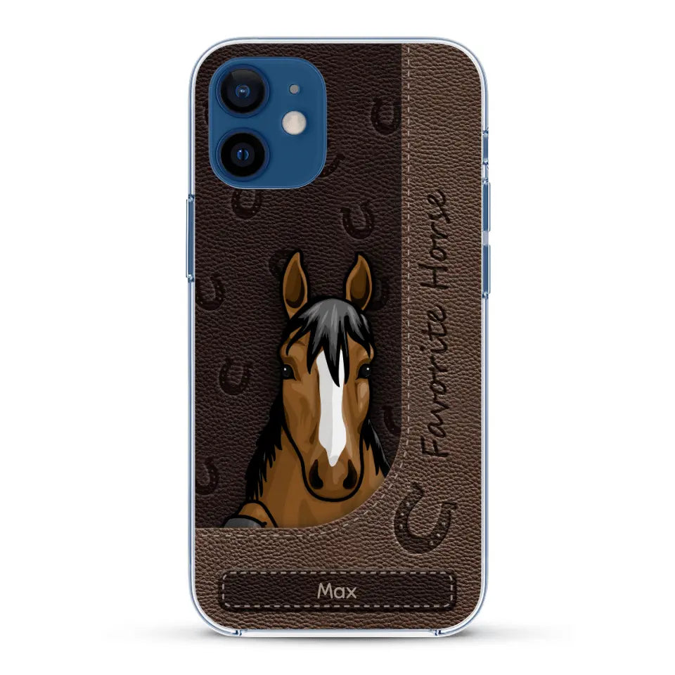 Peeking horses leather Look - Personalised Phone Case