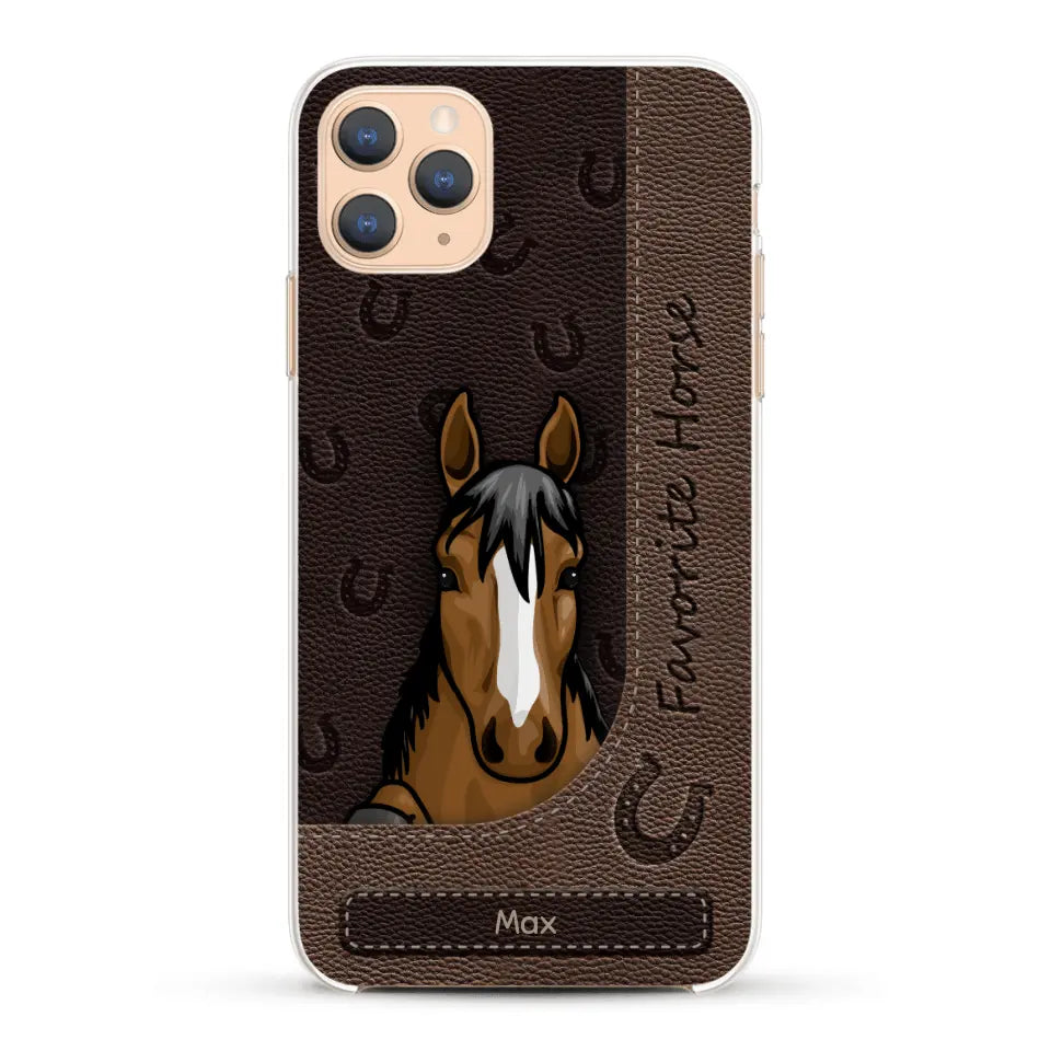 Peeking horses leather Look - Personalised Phone Case