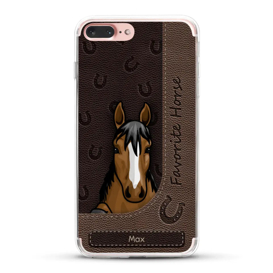 Peeking horses leather Look - Personalised Phone Case