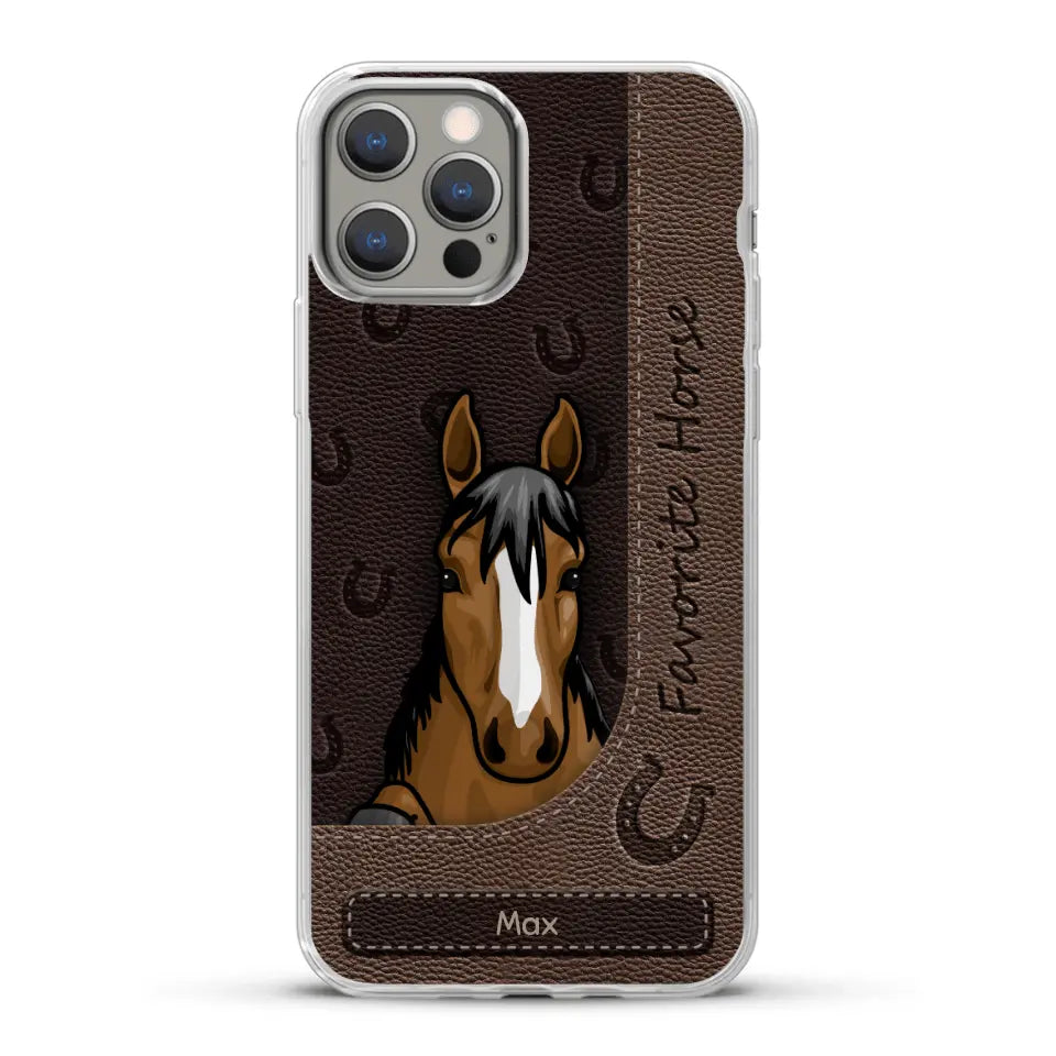 Peeking horses leather Look - Personalised Phone Case