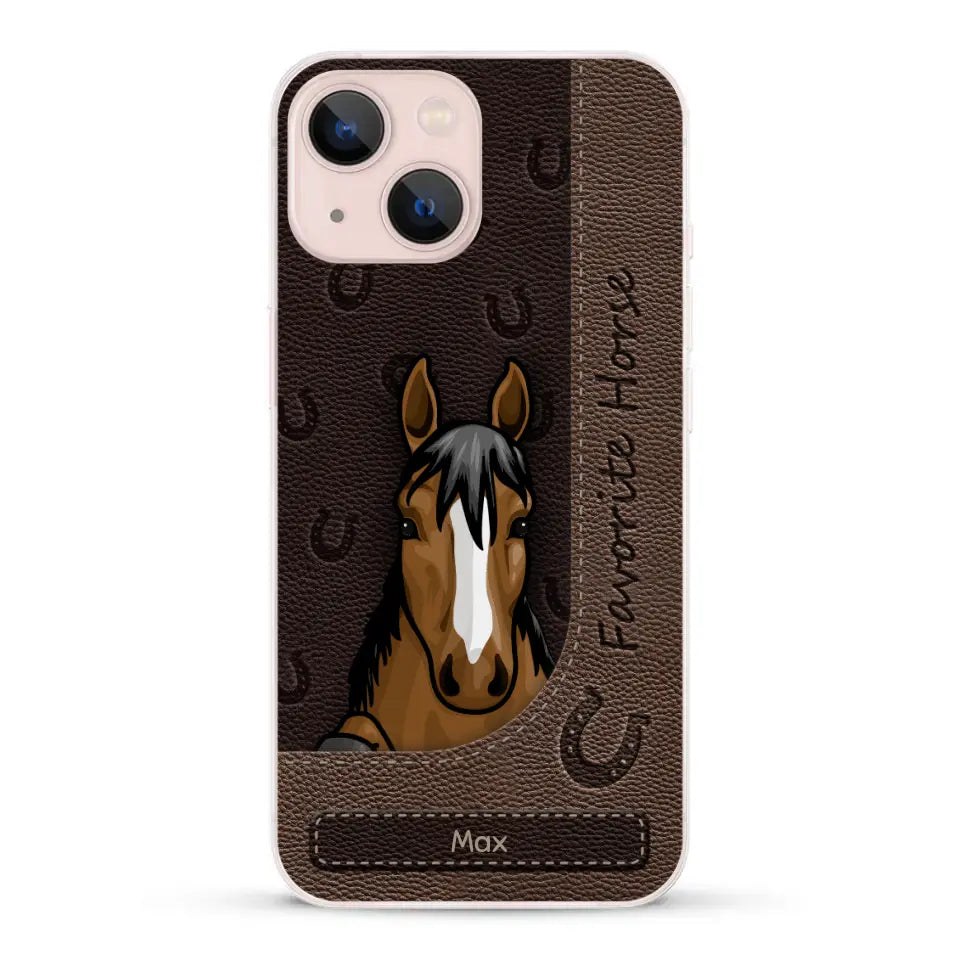 Peeking horses leather Look - Personalised Phone Case