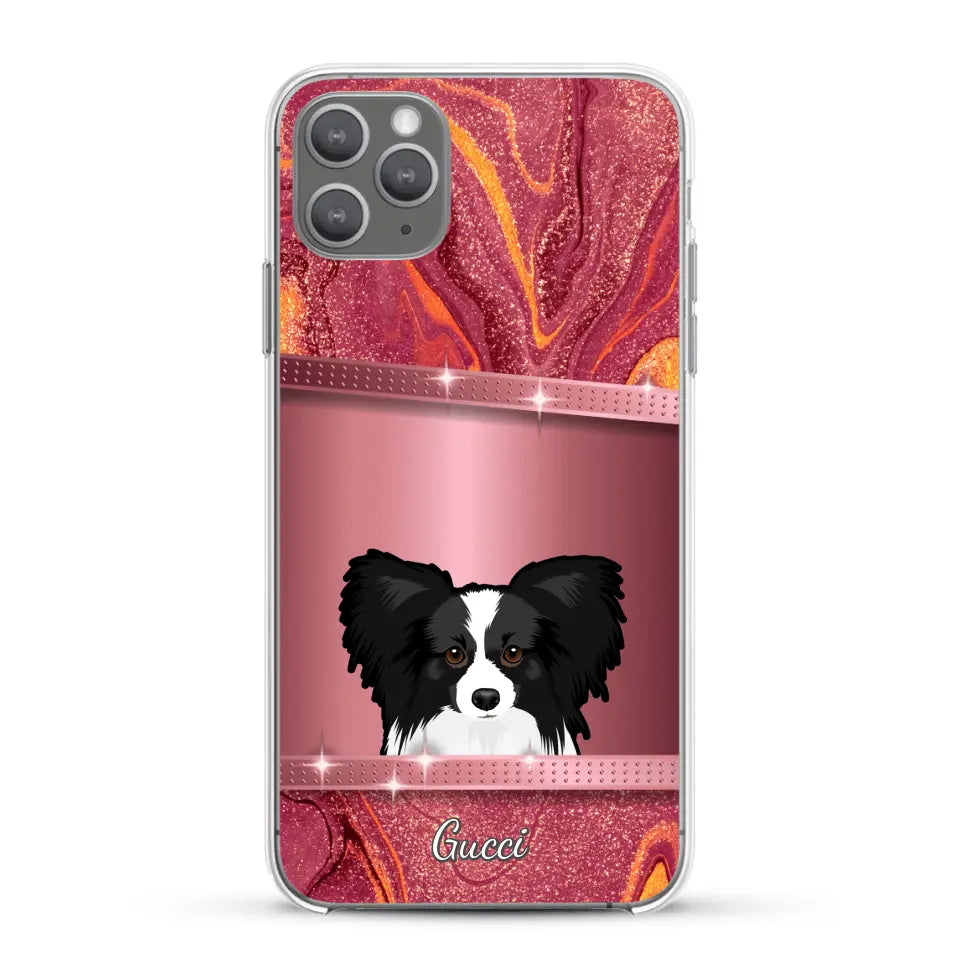 Peeking Dogs Glitter Look - Personalised Phone Case