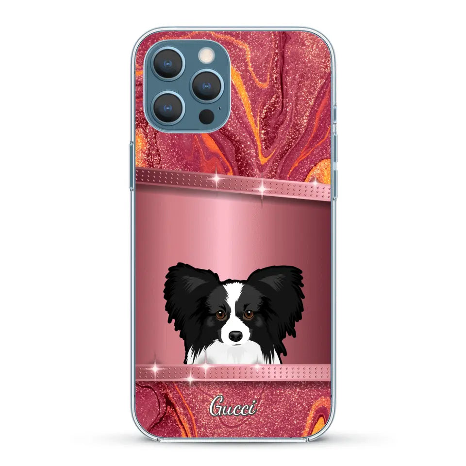 Peeking Dogs Glitter Look - Personalised Phone Case