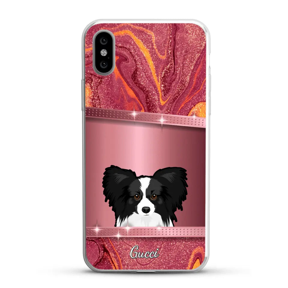 Peeking Dogs Glitter Look - Personalised Phone Case