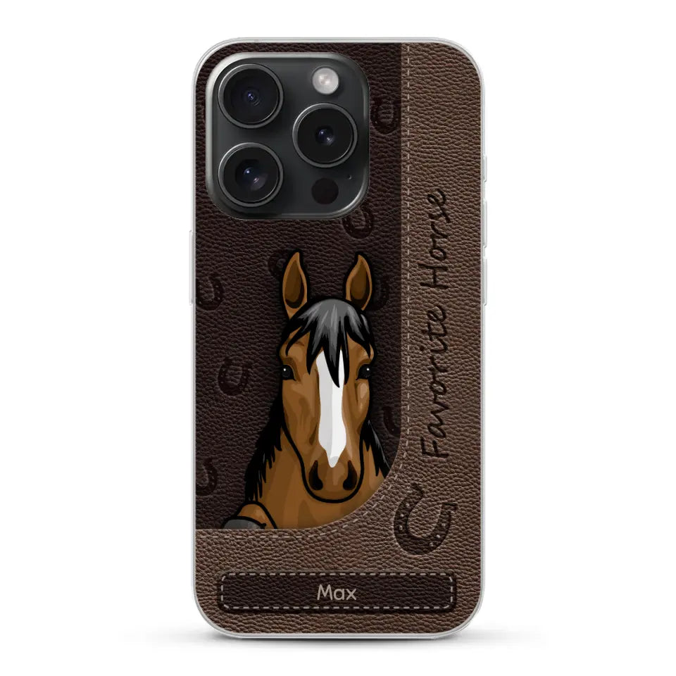 Peeking horses leather Look - Personalised Phone Case