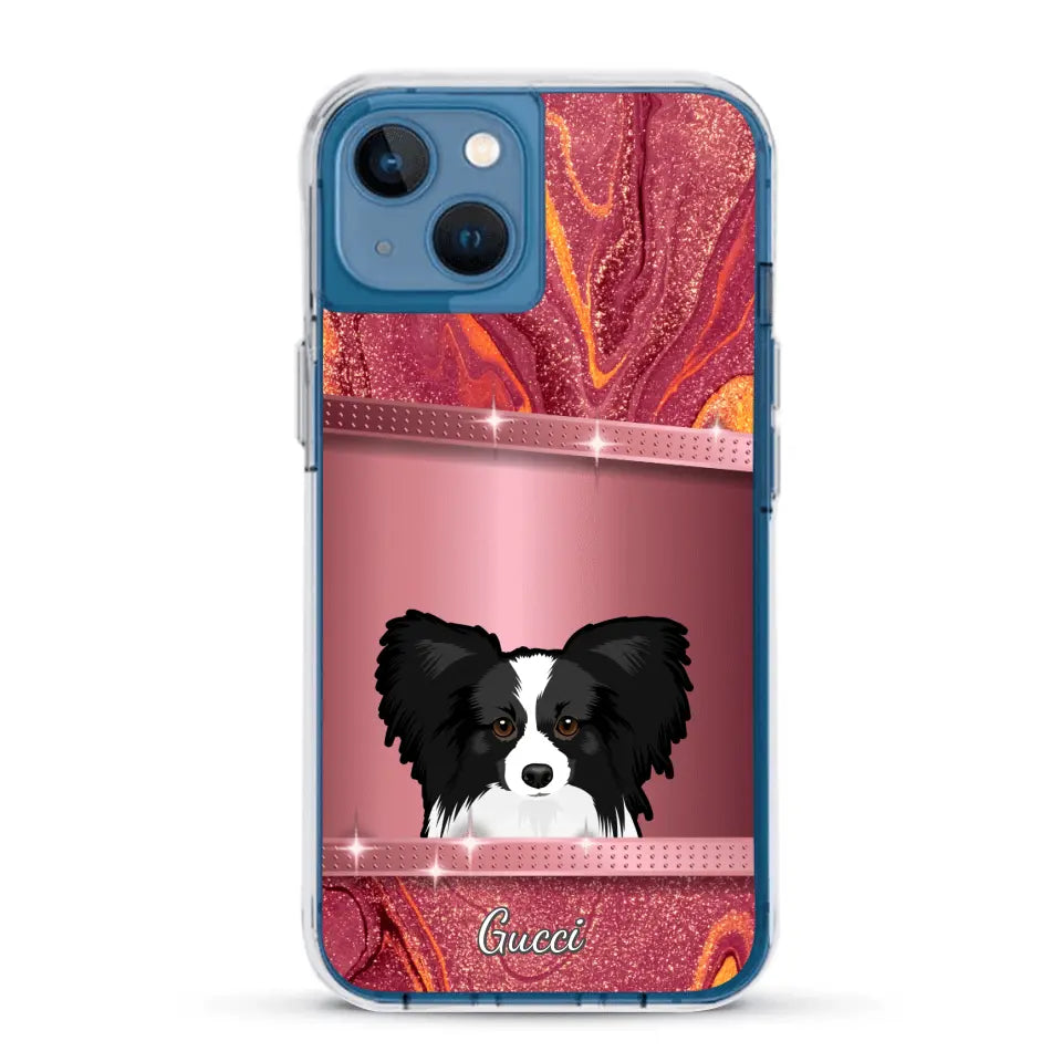 Peeking Dogs Glitter Look - Personalised Phone Case