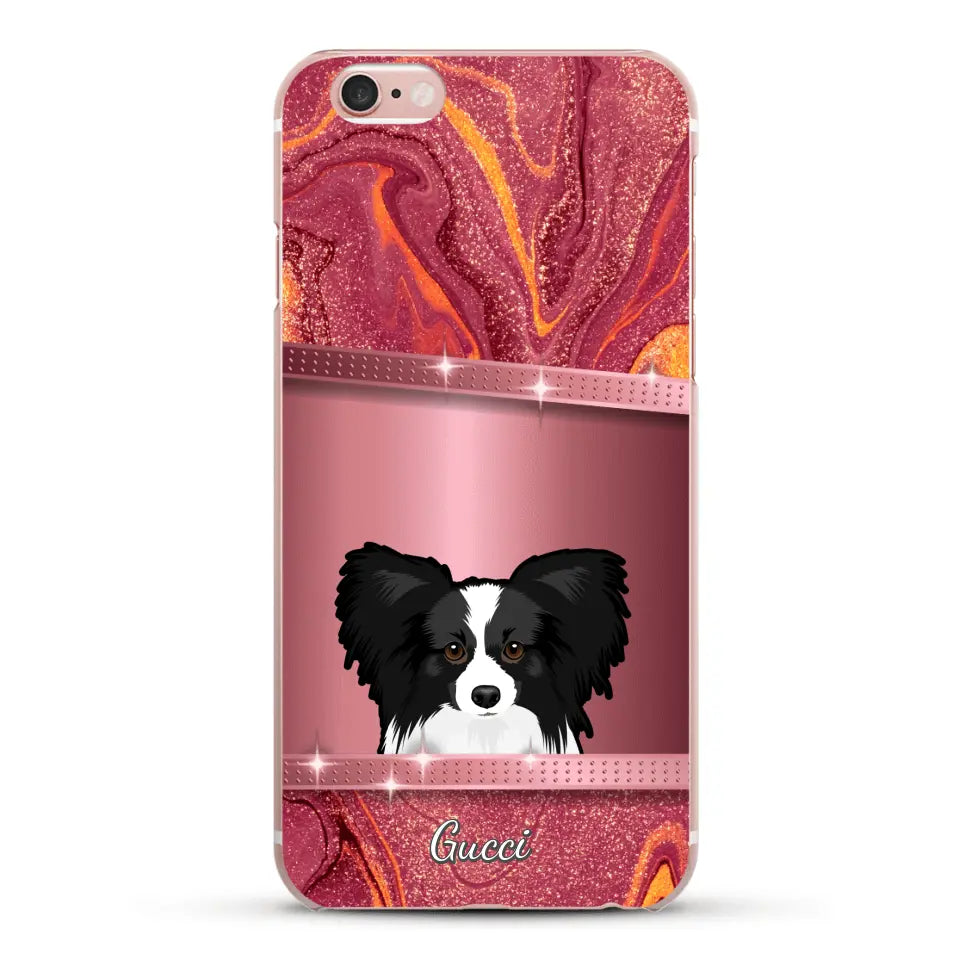 Peeking Dogs Glitter Look - Personalised Phone Case
