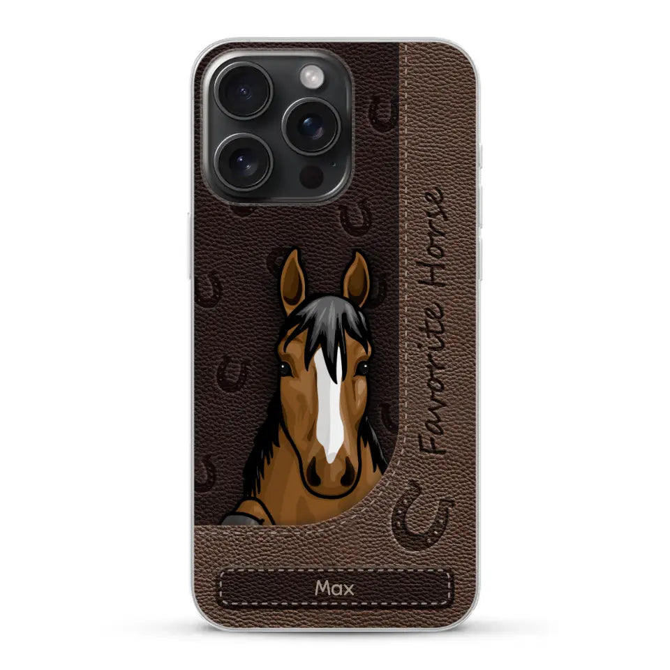 Peeking horses leather Look - Personalised Phone Case