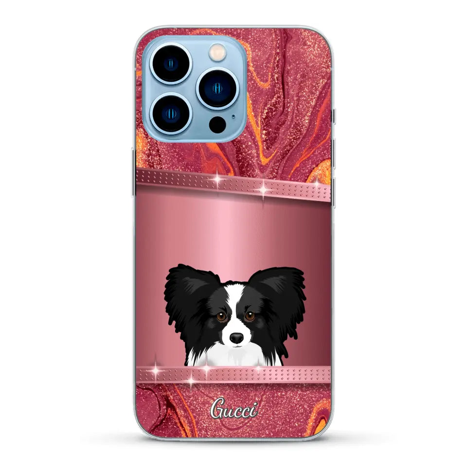 Peeking Dogs Glitter Look - Personalised Phone Case