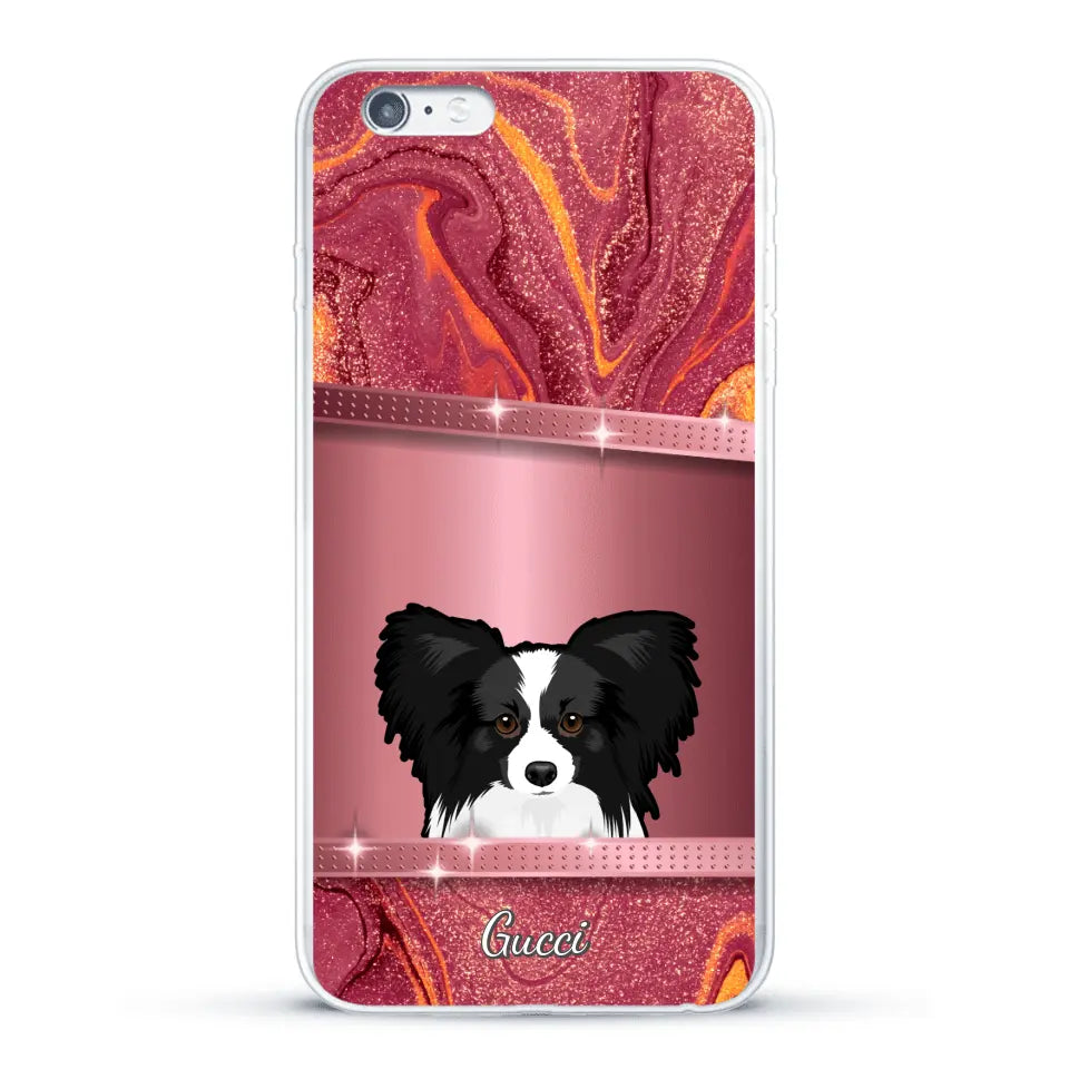 Peeking Dogs Glitter Look - Personalised Phone Case