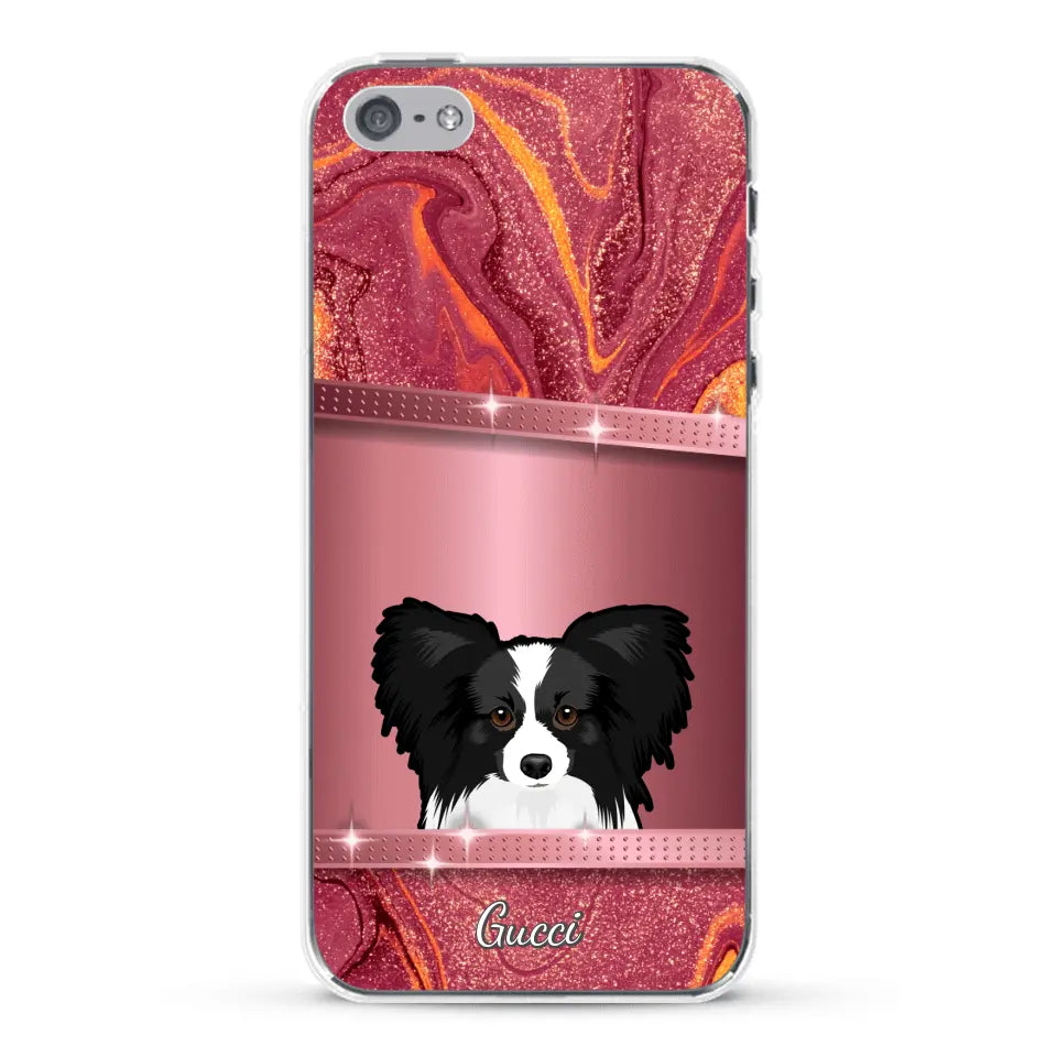 Peeking Dogs Glitter Look - Personalised Phone Case