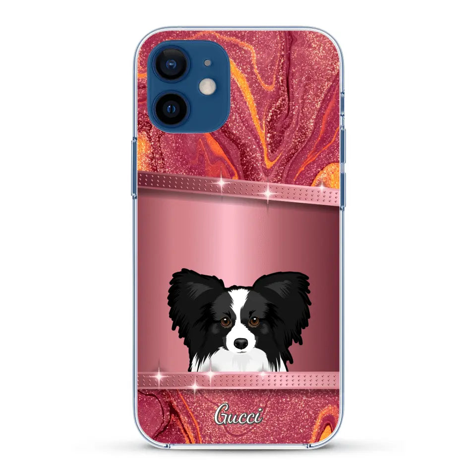 Peeking Dogs Glitter Look - Personalised Phone Case