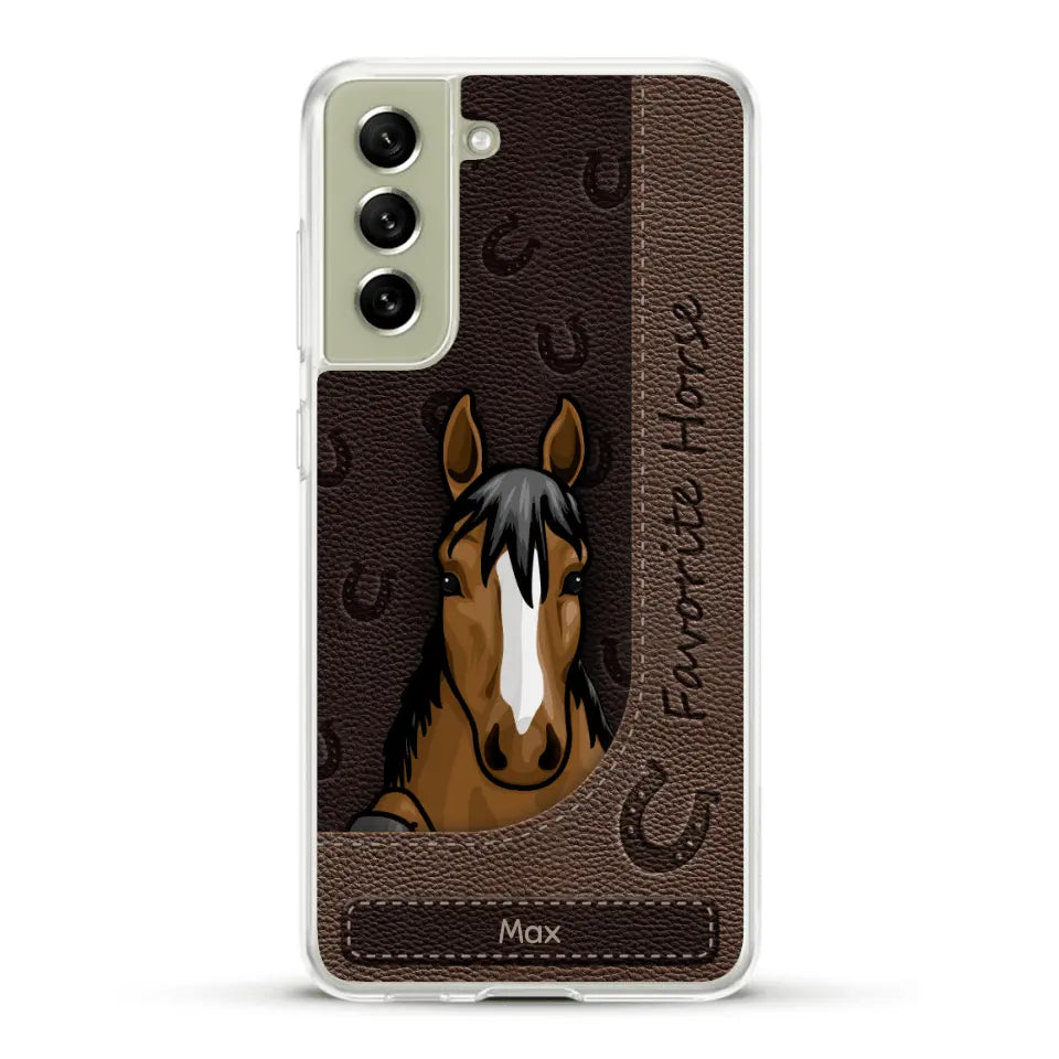 Peeking horses leather Look - Personalised Phone Case