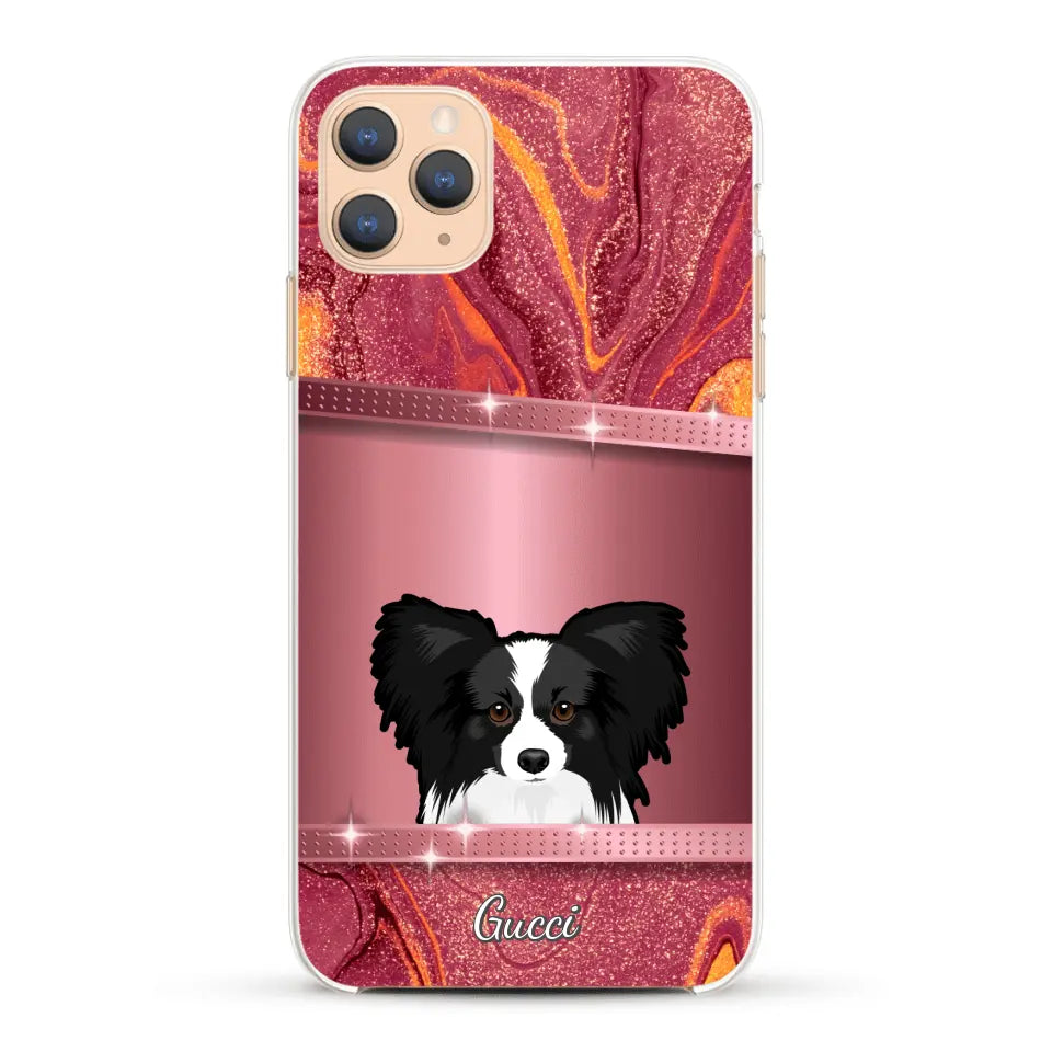 Peeking Dogs Glitter Look - Personalised Phone Case