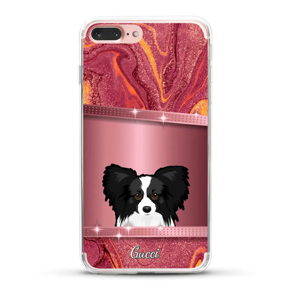 Peeking Dogs Glitter Look - Personalised Phone Case