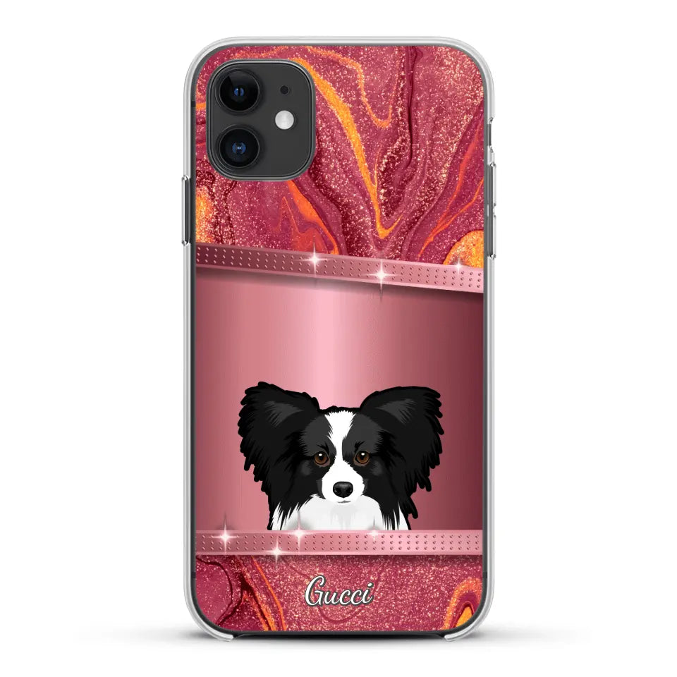 Peeking Dogs Glitter Look - Personalised Phone Case
