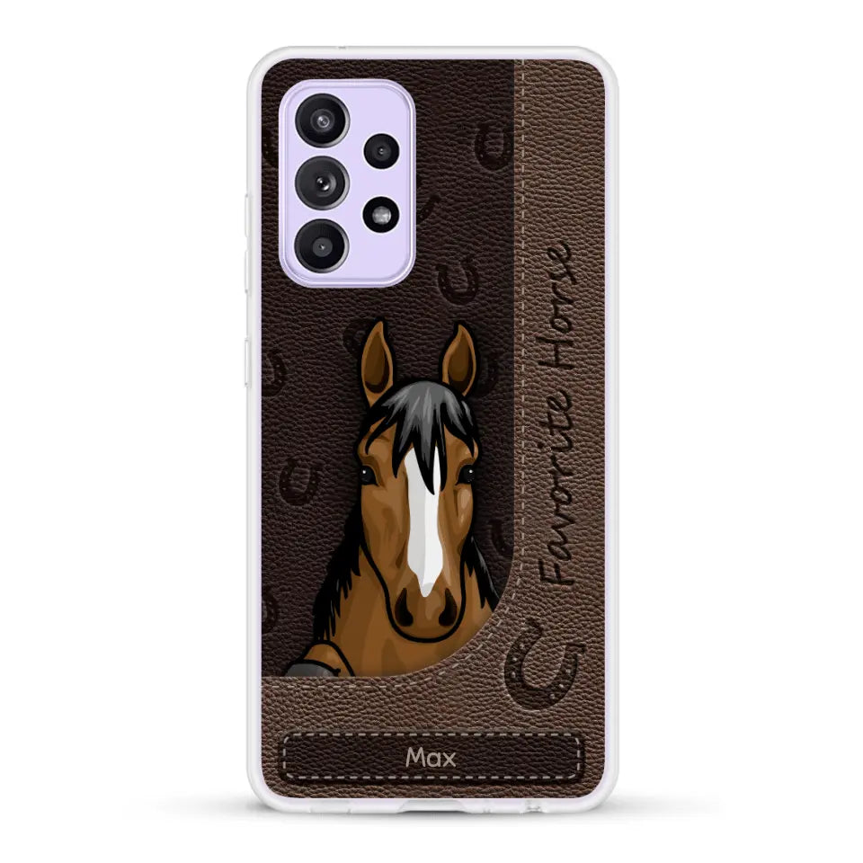 Peeking horses leather Look - Personalised Phone Case