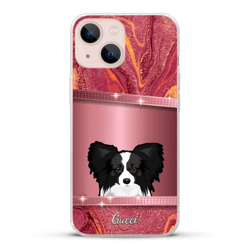 Peeking Dogs Glitter Look - Personalised Phone Case