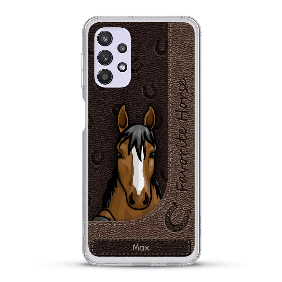 Peeking horses leather Look - Personalised Phone Case