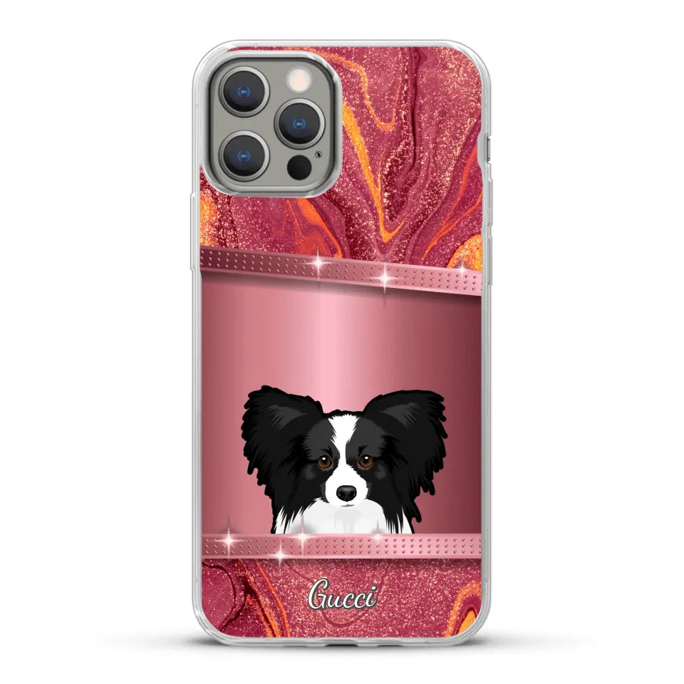 Peeking Dogs Glitter Look - Personalised Phone Case