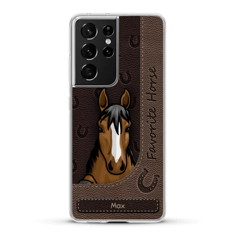 Peeking horses leather Look - Personalised Phone Case