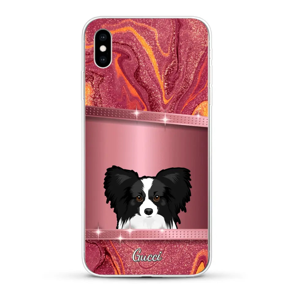 Peeking Dogs Glitter Look - Personalised Phone Case
