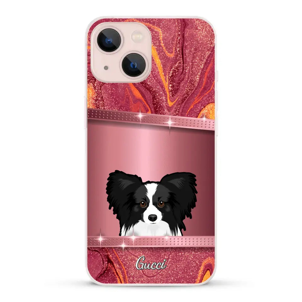 Peeking Dogs Glitter Look - Personalised Phone Case