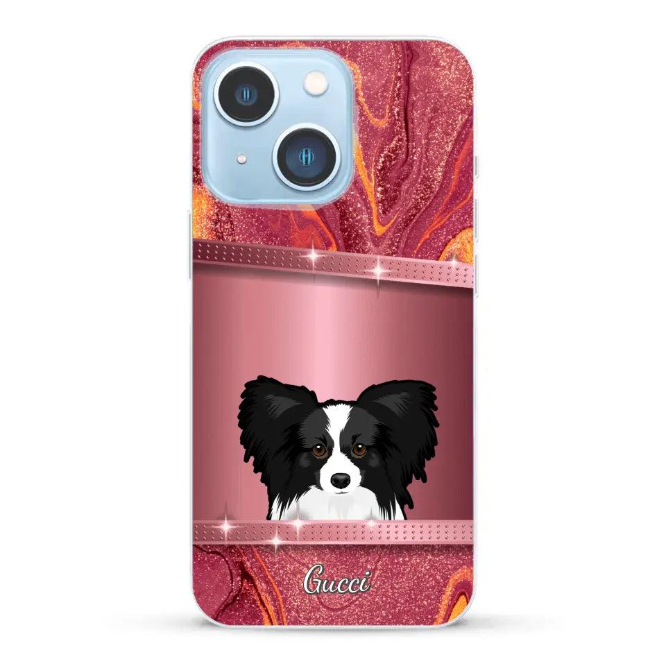Peeking Dogs Glitter Look - Personalised Phone Case
