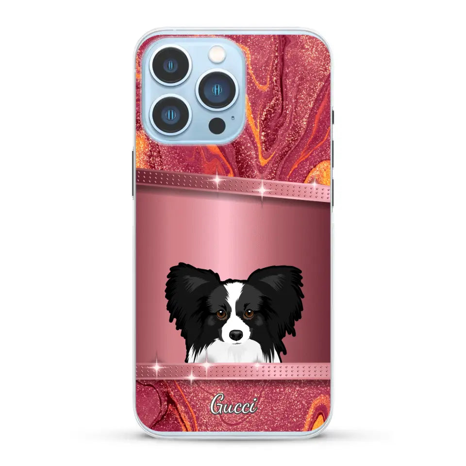Peeking Dogs Glitter Look - Personalised Phone Case